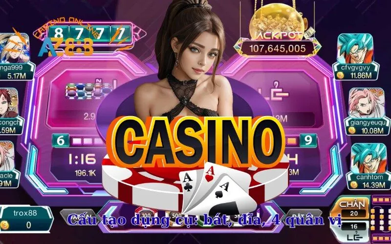 Cấu tạo dụng cụ: bát, đĩa, 4 quân vị